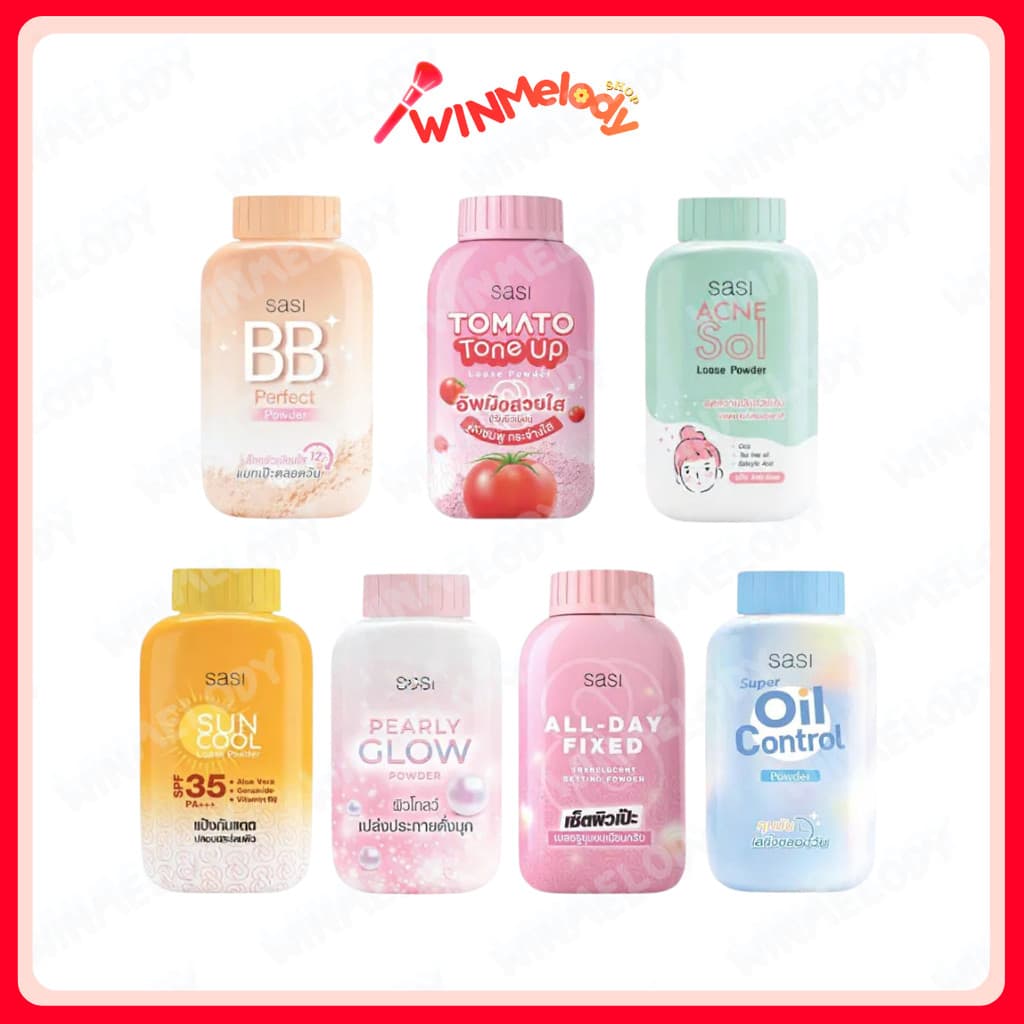 ส่งฟรี/มีไลฟ์ แป้ง Sasi แป้งศศิ แป้งฝุ่นศศิ Super Oil Control Acne Sol BB Perfect Pearly Glow Sun Cool ค