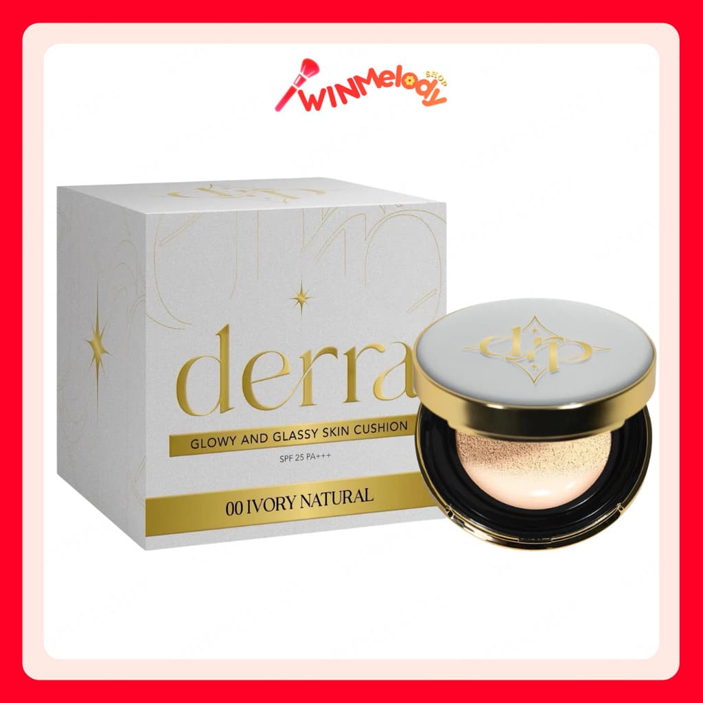 DERRA Glowy (สูตรแมท) And Glassy Skin Cushion SPF 25PA+++ (10g.) เดอร่า โกลวี่ แอนด์ กลาสซี่ สกิน คุชชั่น