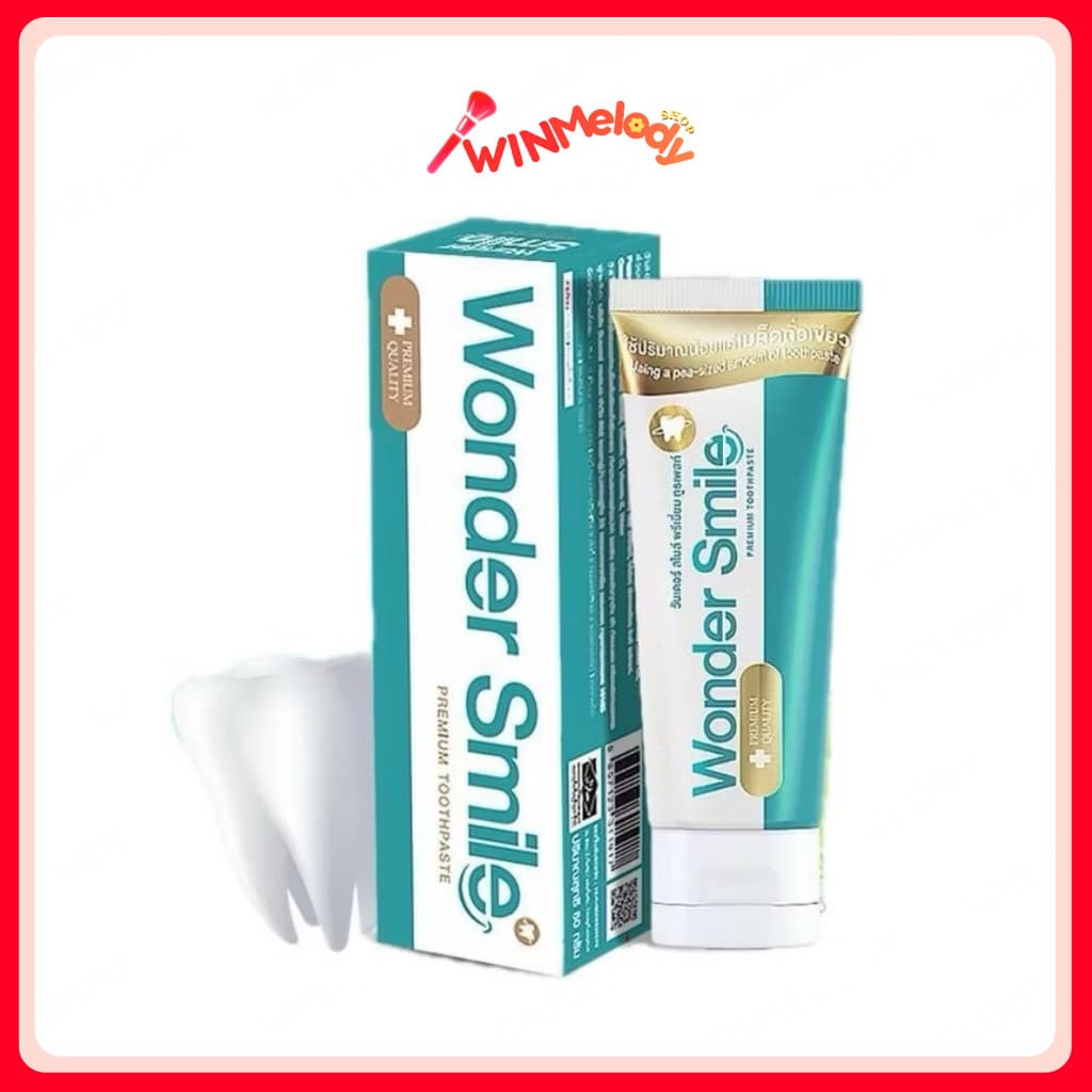 Wonder Smile วันเดอร์ สไมล์ ยาสีฟันฟอกฟันขาว ปัญหา ฟันผุ กลิ่นปาก ฟันเหลือง หินปูน 80 g.