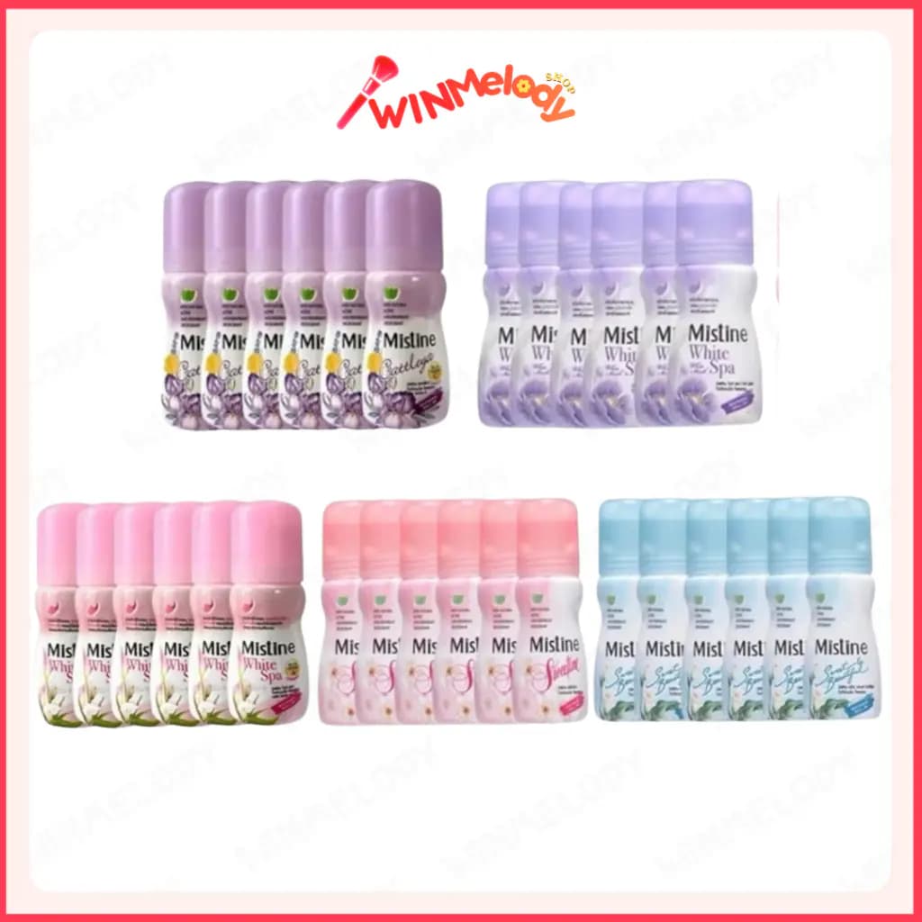 (แพ็ค 6 ชิ้น) มิสทิน โรลออน ลดกลิ่นกาย แห้งไว ไม่เหนียว มีให้เลือกหลายกลิ่น 35 มล.