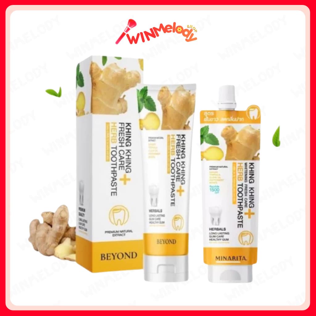 MINARITA KHING KHING Whitening Fresh Care Herb Toothpaste มินาริต้า ยาสีฟันขิงขิง 10/60 กรัม